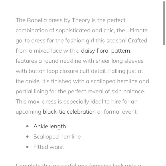 NWT Theory Arabella Black Lace Crochet Dress Gown Size 2 - Picture 5 of 8